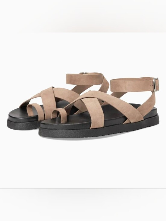 Steve Madden Shoes - Steve Madden Mira Women's Taupe Strappy Ankle‑Buckle Sandals